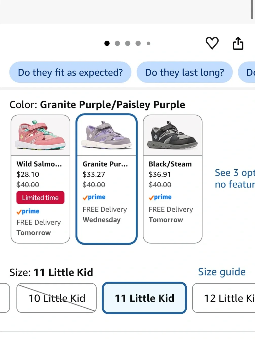 Columbia Kids Techsun Wave Sandal in Purple with White Sole